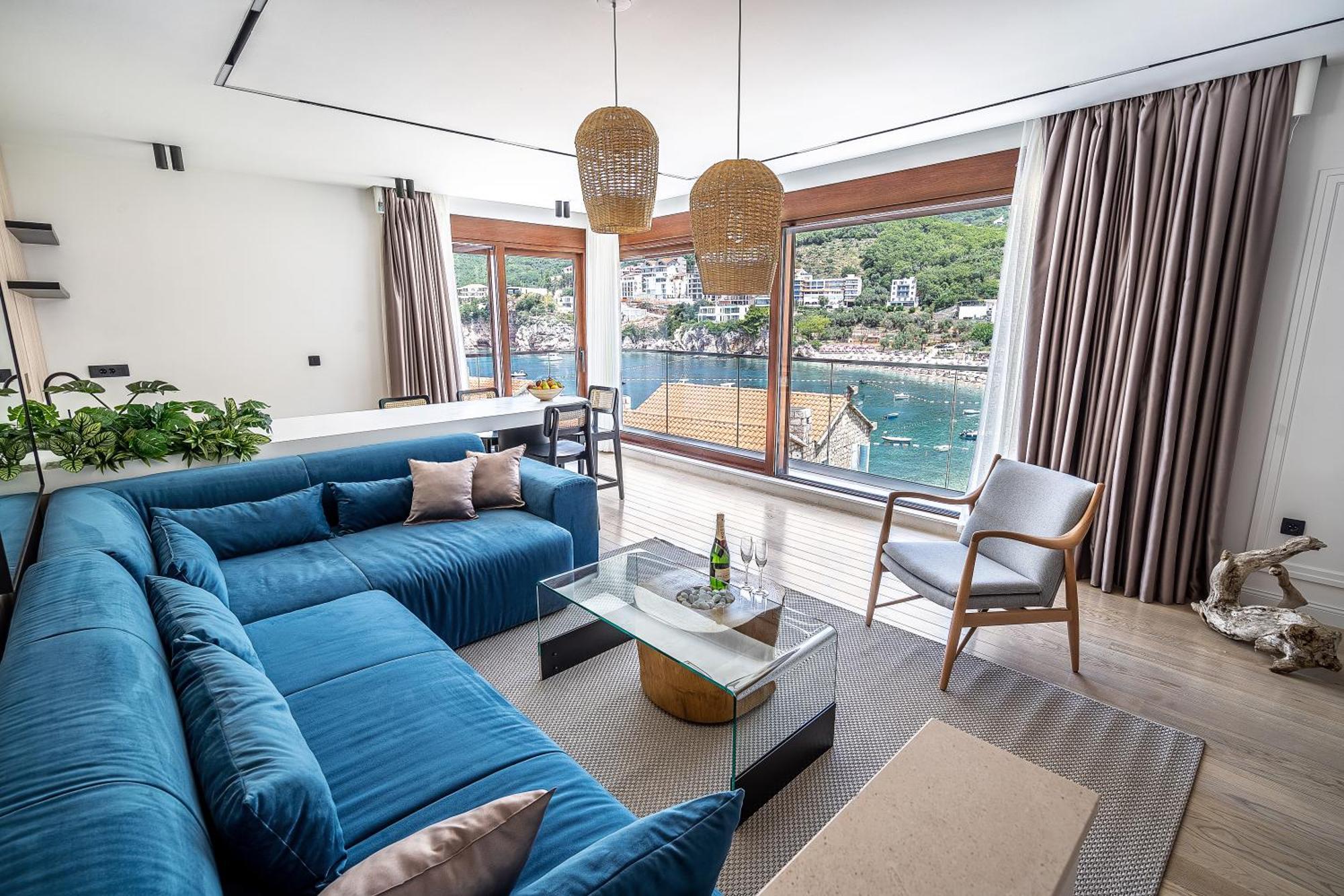 Blanche Cliff Apartments Sveti Stefan Bagian luar foto